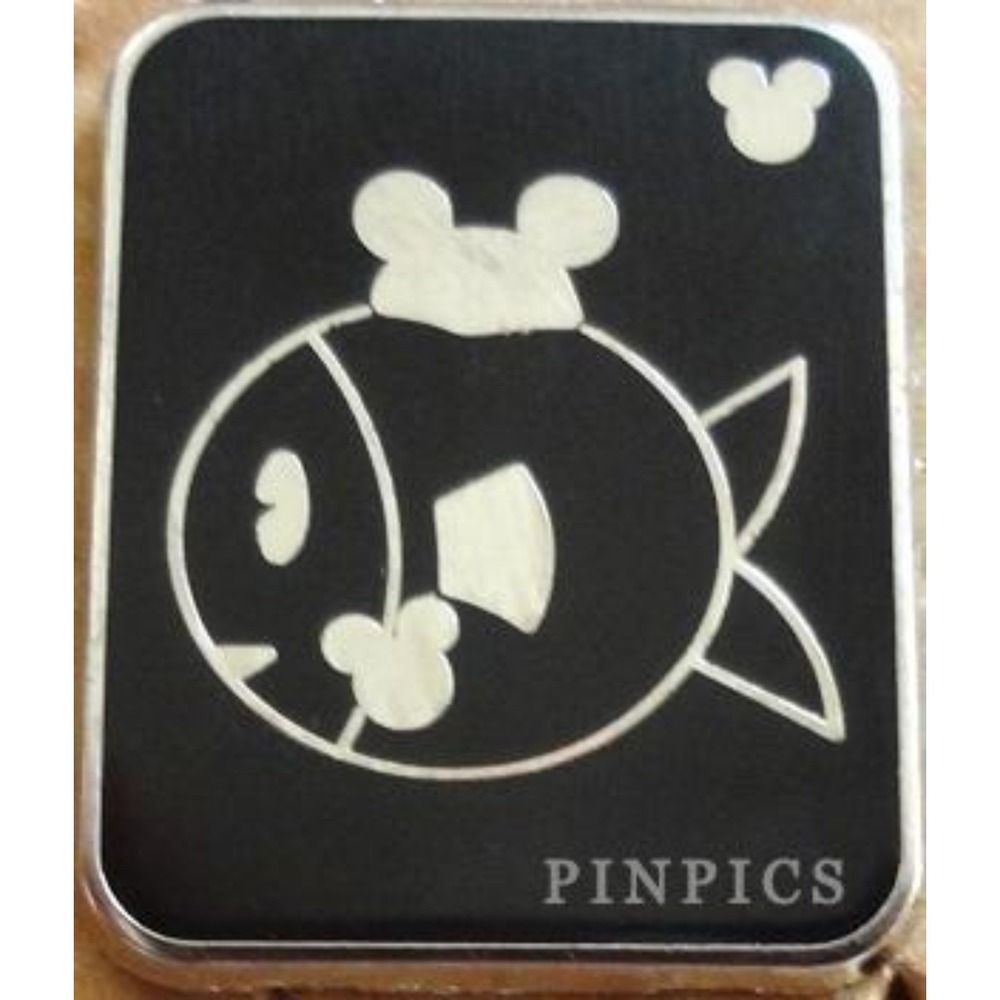 Disney Pin Fish With Mouse Ears Hidden Mickey Series III WDW Decal 64831 Black